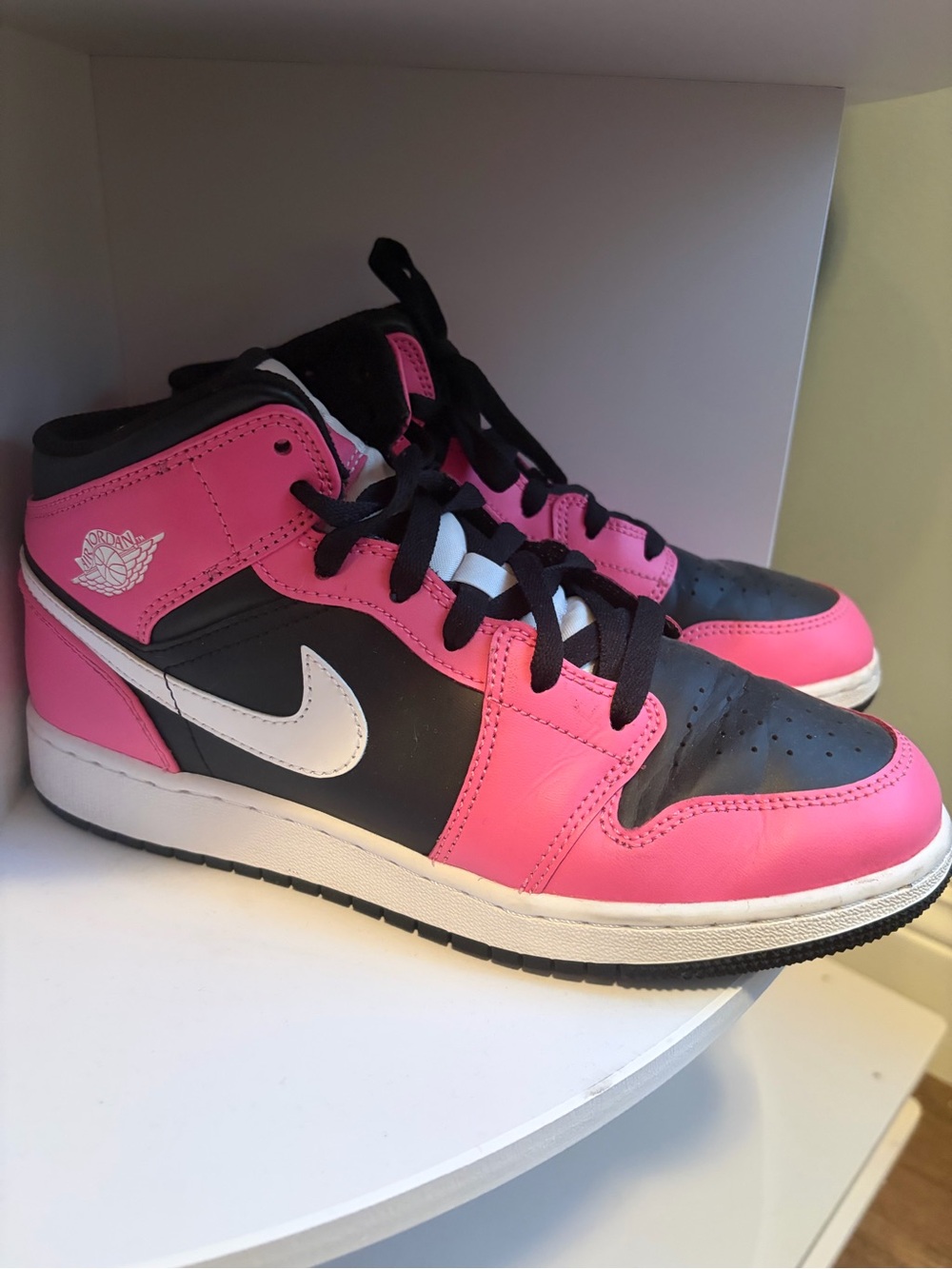 Jordan Kids' Pink, Black and White High-Top Sneakers